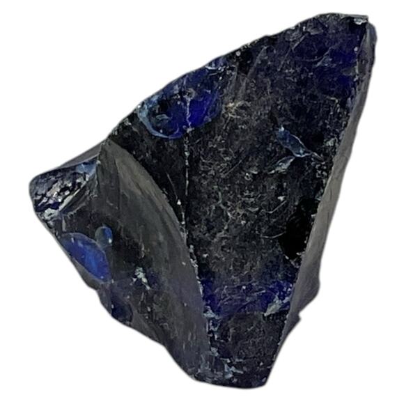 Cobalt Black Art Glass Cullet Glowing Manganese Slag Glass #5GX65 - Picture 3 of 7